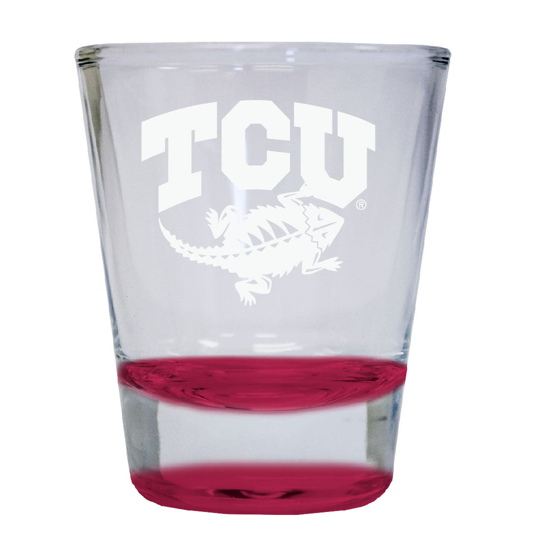 Texas Christian University 2 oz Engraved Shot Glass Round Officially Licensed Collegiate Product Image 3