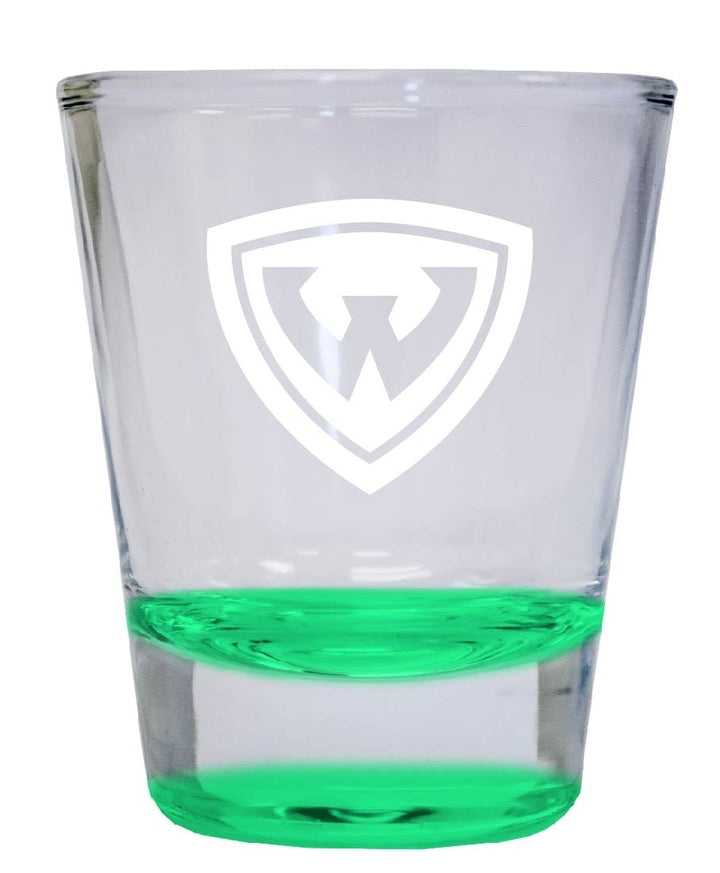 Wayne State 2 oz Engraved Shot Glass Round Officially Licensed Collegiate Product Image 2