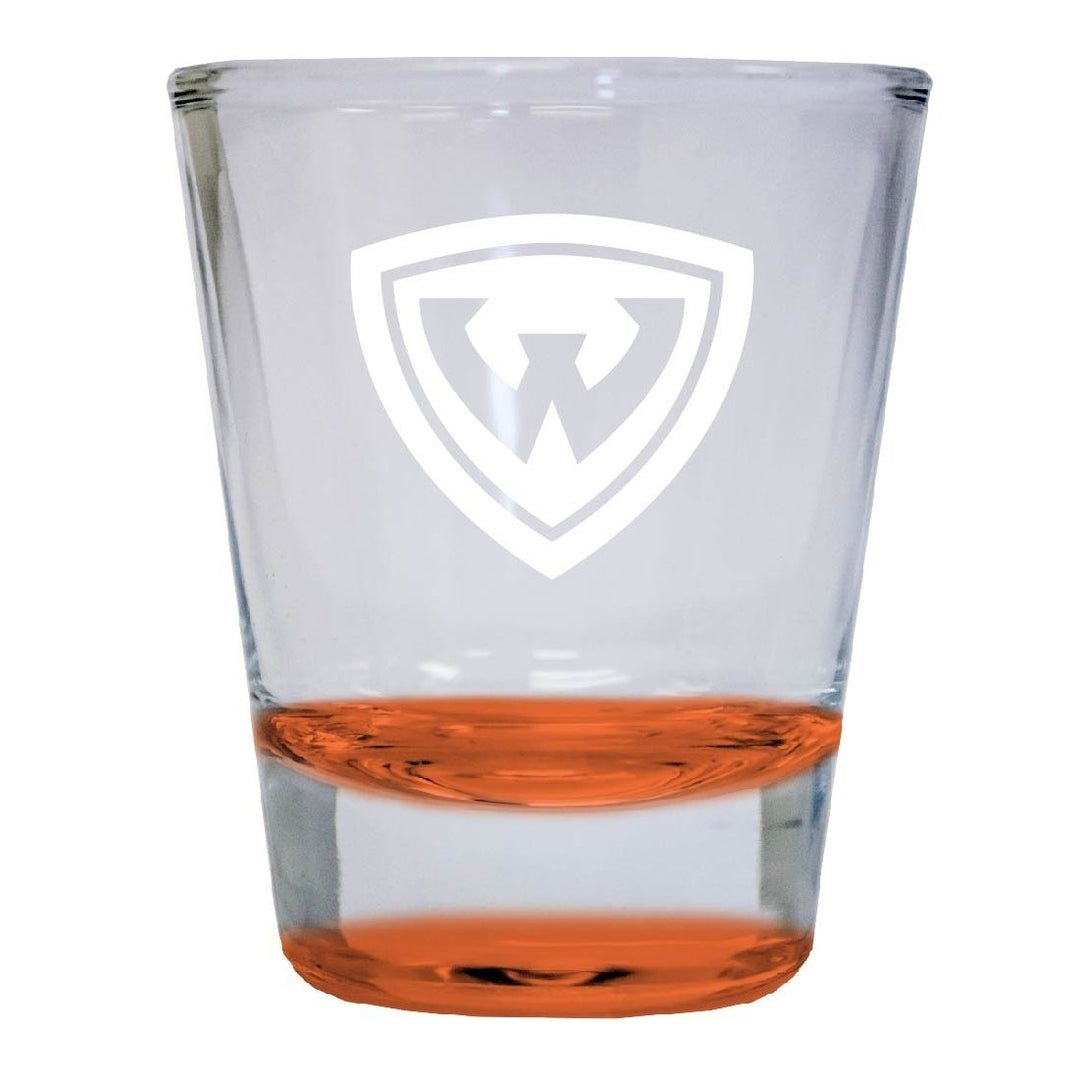 Wayne State 2 oz Engraved Shot Glass Round Officially Licensed Collegiate Product Image 4