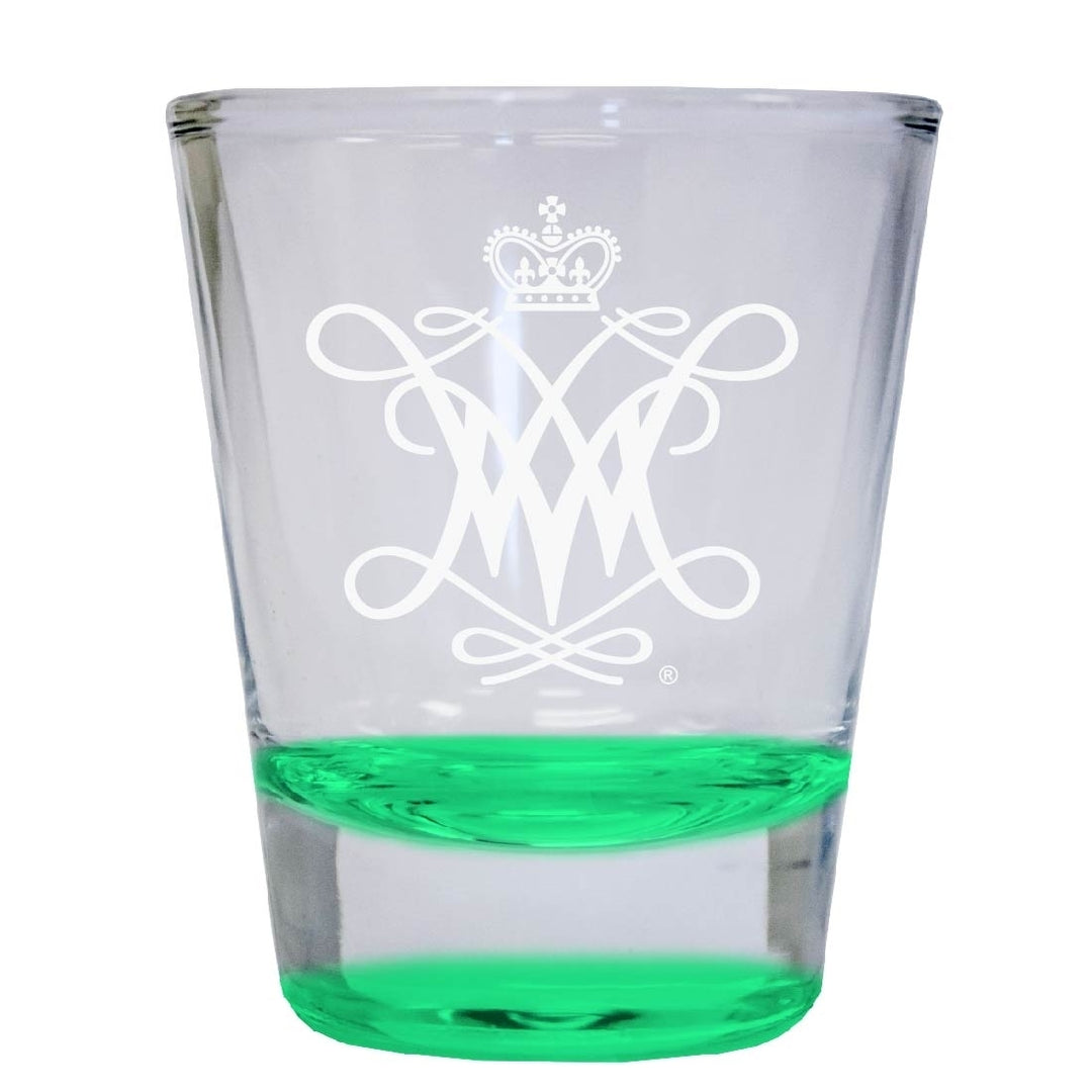 William and Mary 2 oz Engraved Shot Glass Round Officially Licensed Collegiate Product Image 3