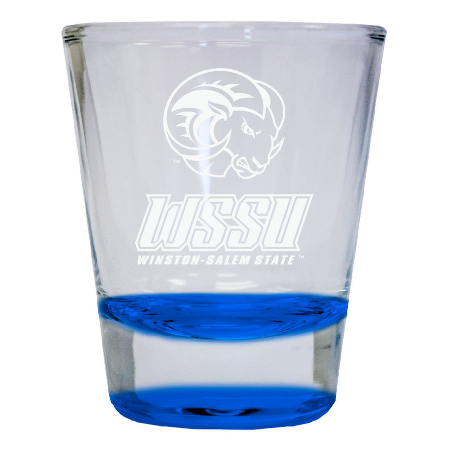 Winston-Salem State 2 oz Engraved Shot Glass Round Officially Licensed Collegiate Product Image 1