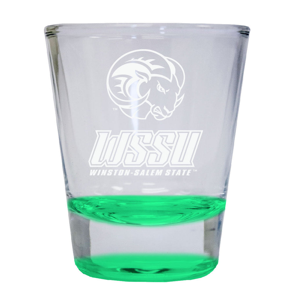 Winston-Salem State 2 oz Engraved Shot Glass Round Officially Licensed Collegiate Product Image 2