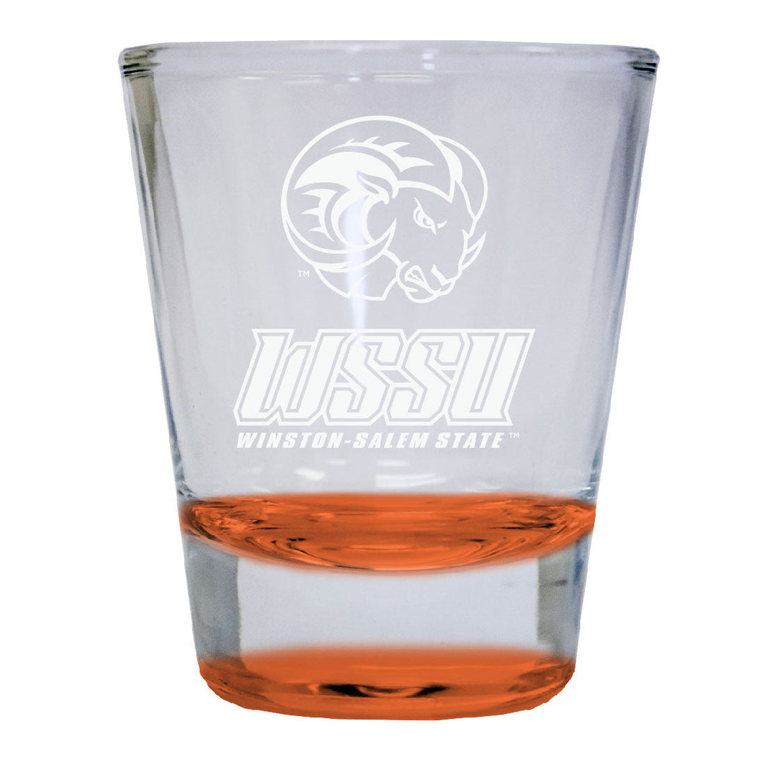 Winston-Salem State 2 oz Engraved Shot Glass Round Officially Licensed Collegiate Product Image 3