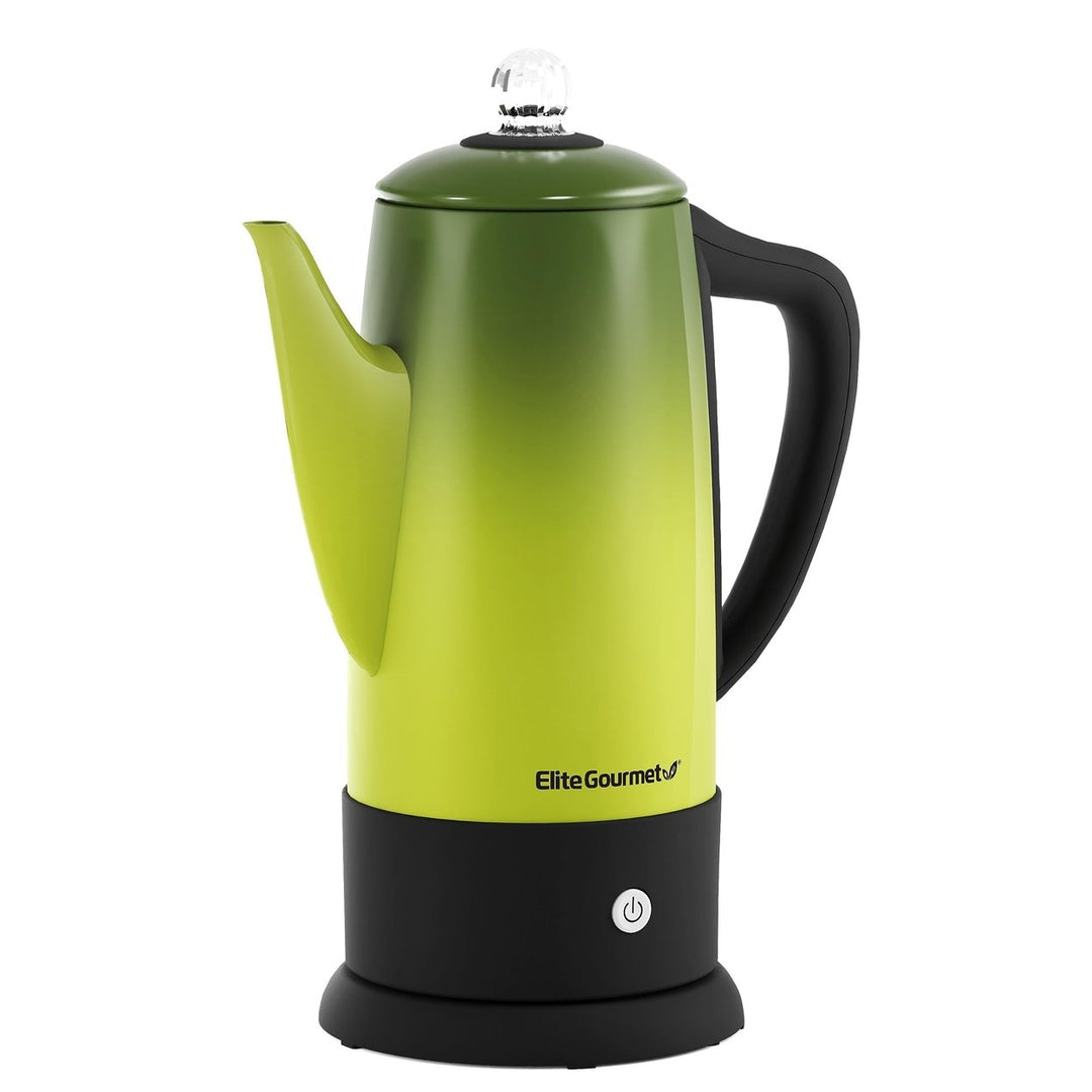 Elite Gourmet 12-Cup Stainless Steel Coffee Percolator - Green- Image 1