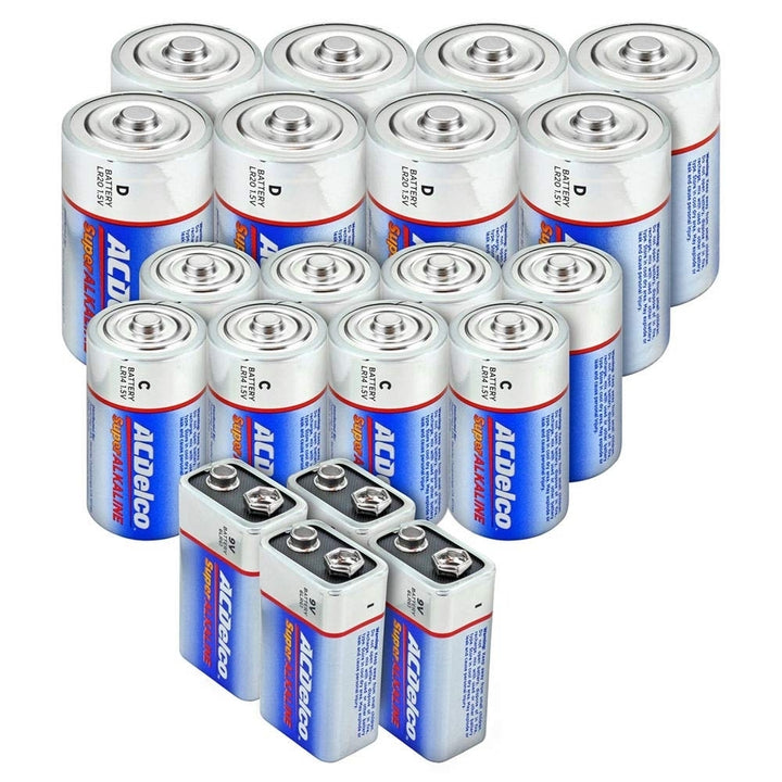 ACDelco 20 Pack Batteries Blue Silver Red Reliable Power for Electronics Image 1