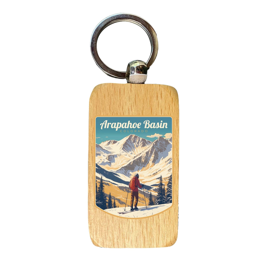 Arapahoe Basin Design A Souvenir 2.5x1-Inch Souvenir Wooden Keychain Image 1