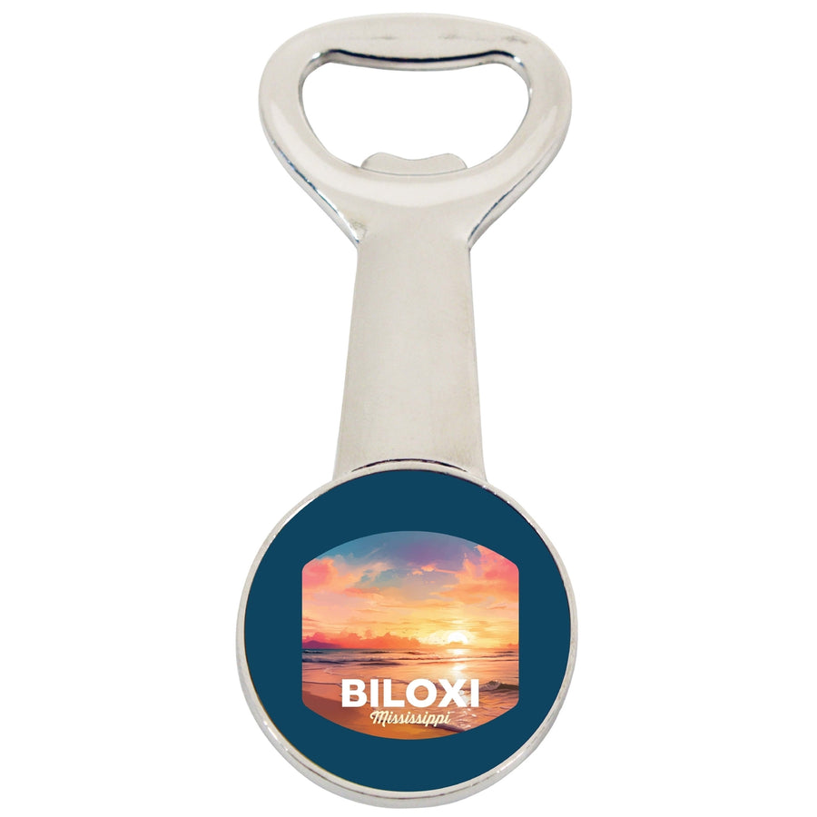 Biloxi Mississippi Design B Souvenir Magnetic Bottle Opener Image 1