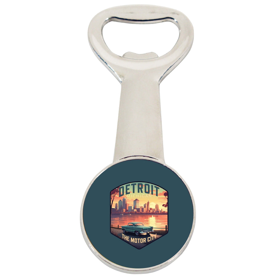 Detroit Michigan Design A Souvenir Magnetic Bottle Opener Image 1