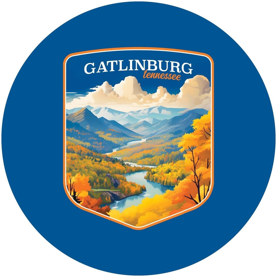 Gatlinburg Tennessee Design D Souvenir Round Fridge Magnet Image 1