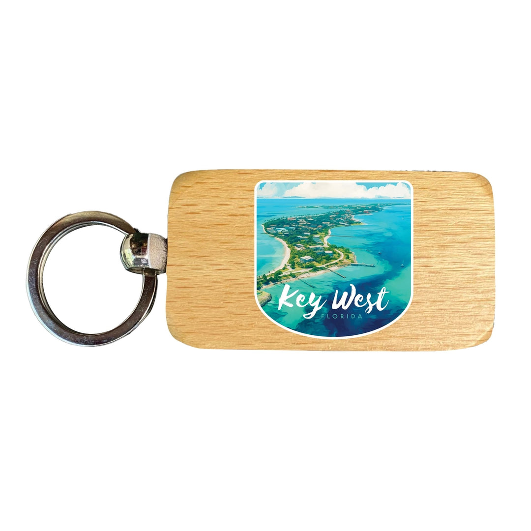 Key West Florida Design A Souvenir 2.5x1-Inch Souvenir Wooden Keychain Image 1