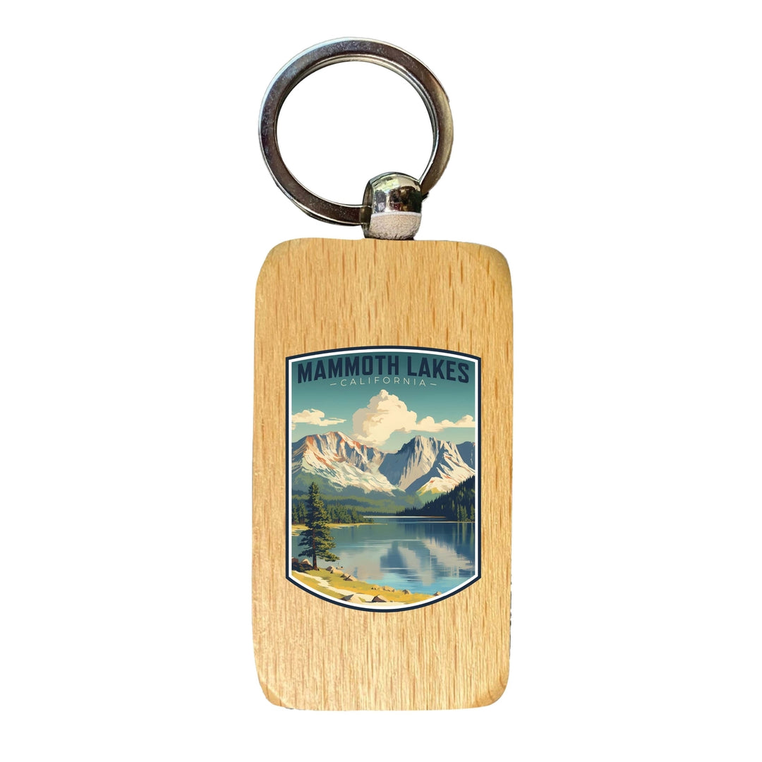 Mammoth Lakes California Design C Souvenir 2.5x1-Inch Souvenir Wooden Keychain Image 1