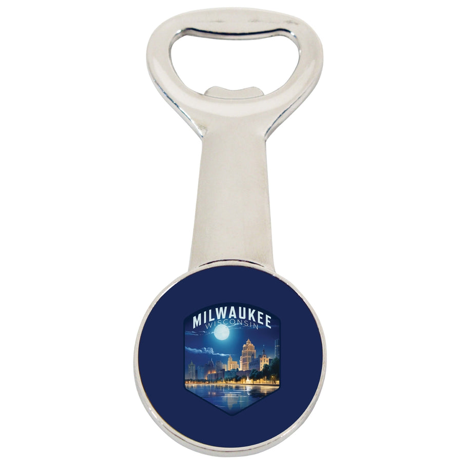 Milwaukee Wisconsin Design B Souvenir Magnetic Bottle Opener Image 1