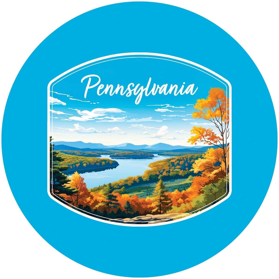 Pennsylvania Design C Souvenir Round Fridge Magnet Image 1