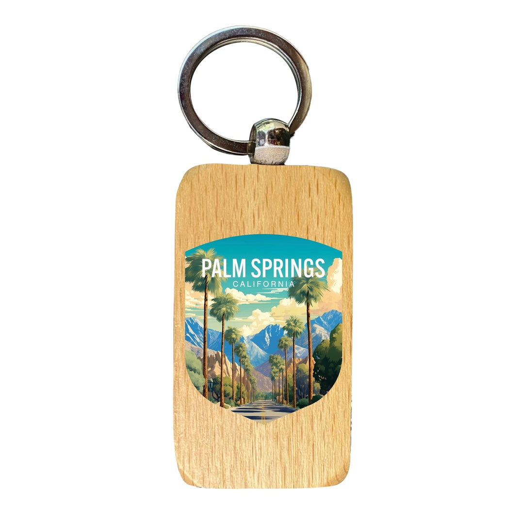 Palm Springs California Design A Souvenir 2.5x1-Inch Souvenir Wooden Keychain Image 1