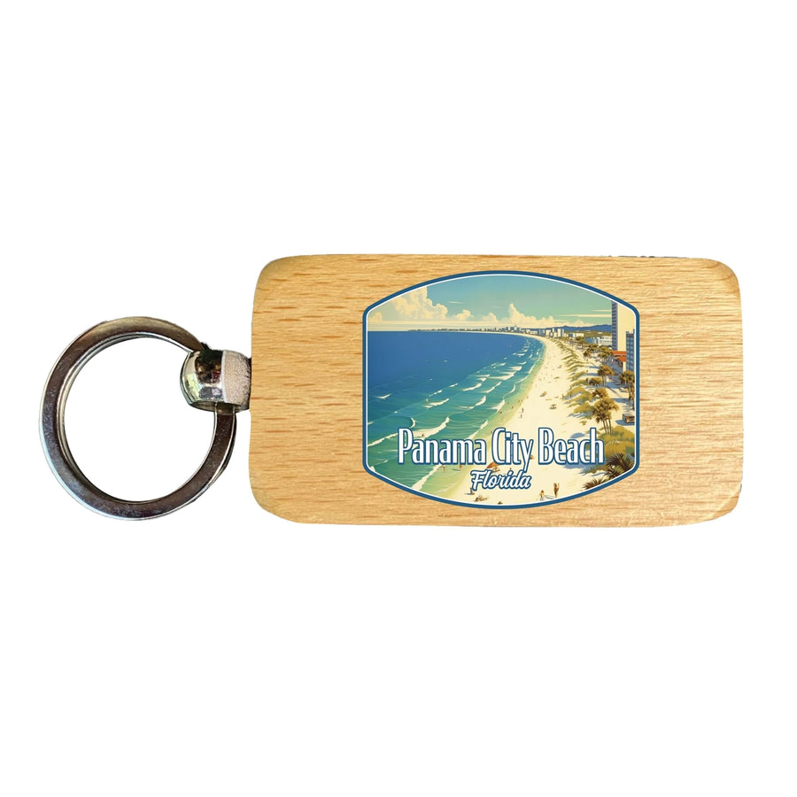 Panama City Beach Florida Design A Souvenir 2.5x1-Inch Souvenir Wooden Keychain Image 1