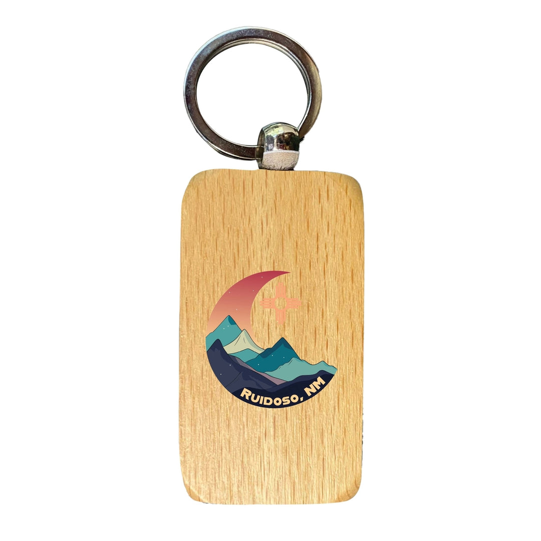 Ruidoso Mexico Design C Souvenir 2.5x1-Inch Souvenir Wooden Keychain Image 1