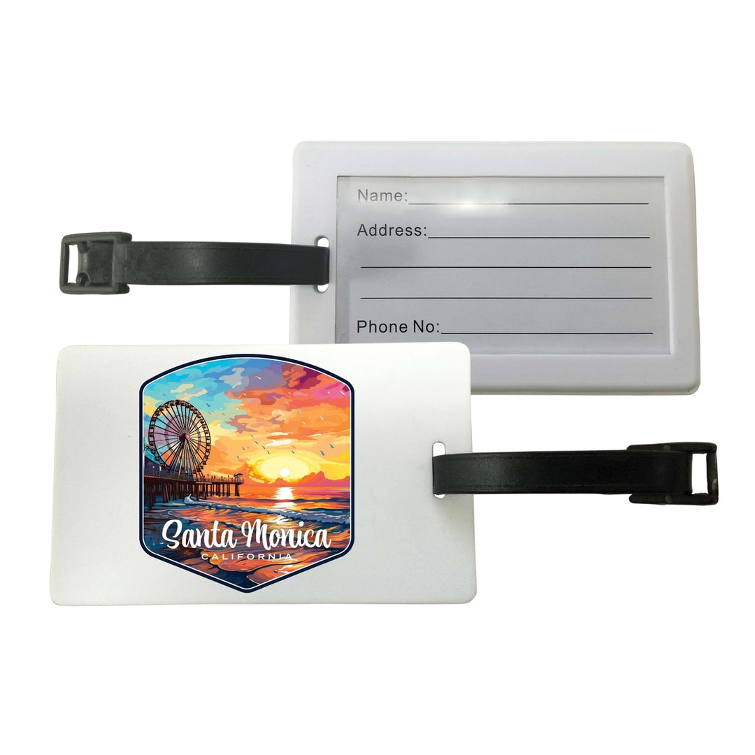 Santa Monica California Design A Souvenir Luggage Tag Image 1