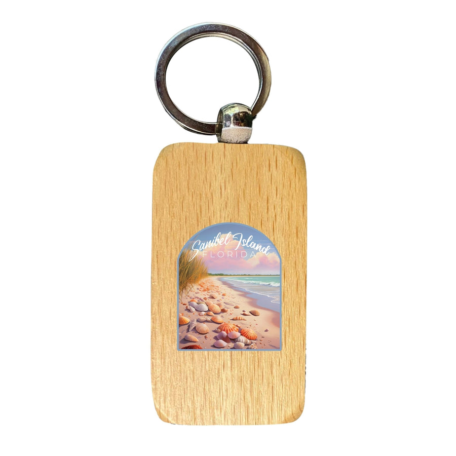 Sanibel Island Florida Design B Souvenir 2.5x1-Inch Souvenir Wooden Keychain Image 1