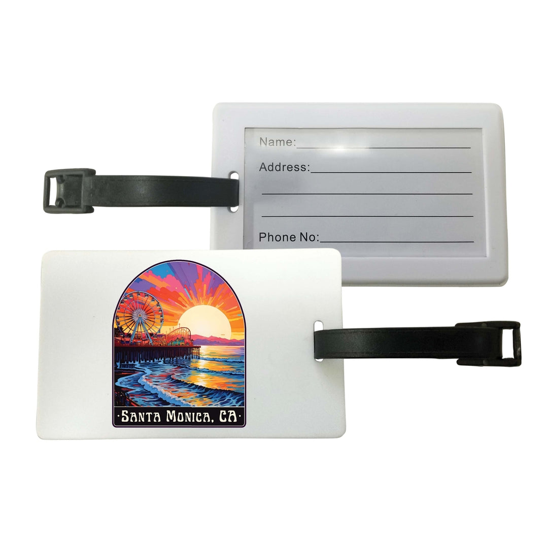 Santa Monica California Design B Souvenir Luggage Tag Image 1