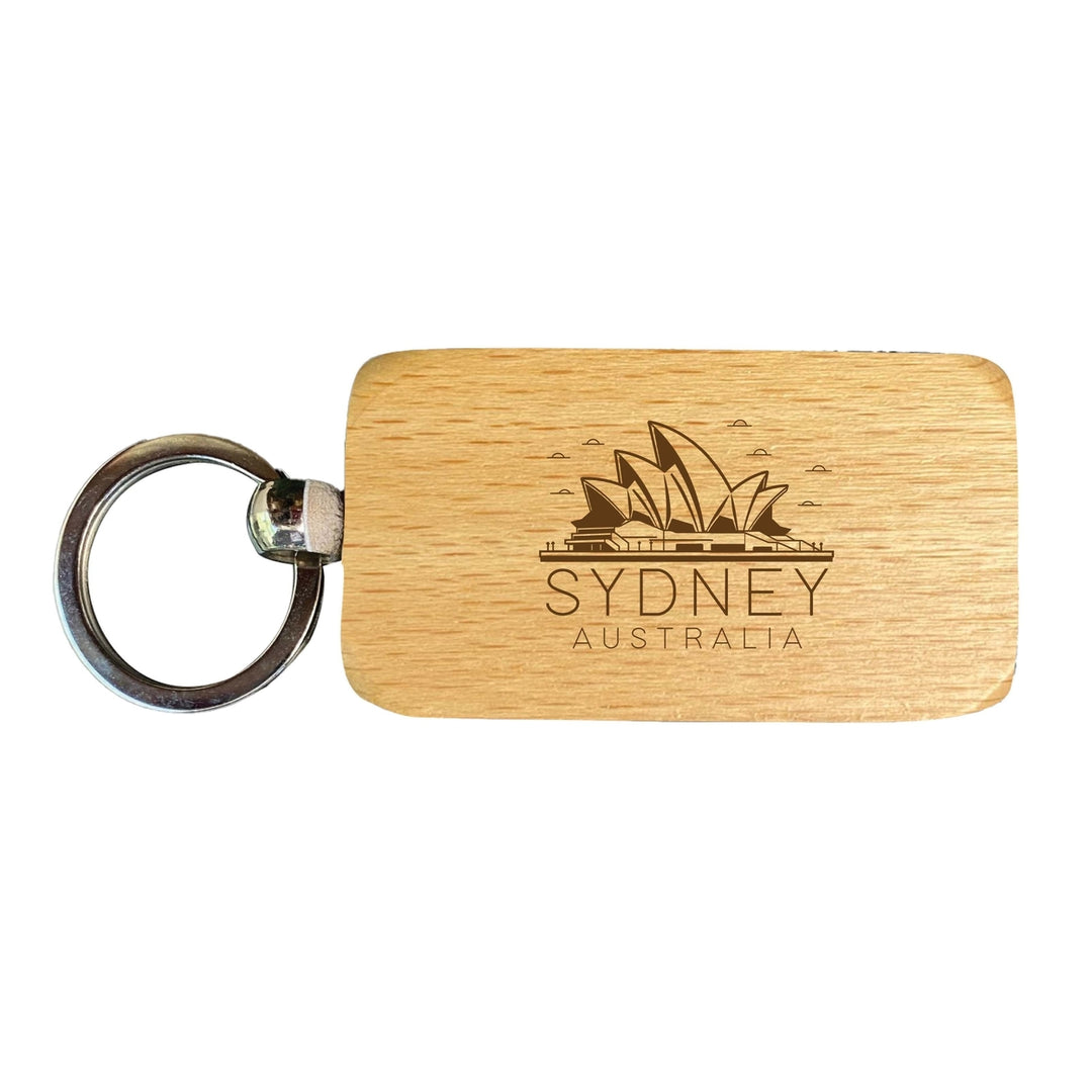 Sydney Australia Souvenir 2.5x1-Inch Souvenir Engraved Wooden Keychain Image 1