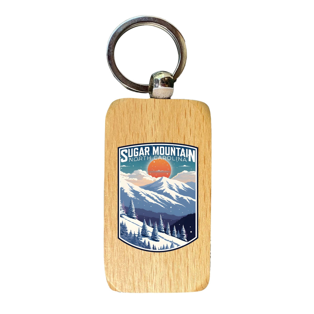 Sugar Mountain North Carolina Design A Souvenir 2.5x1-Inch Souvenir Wooden Keychain Image 1