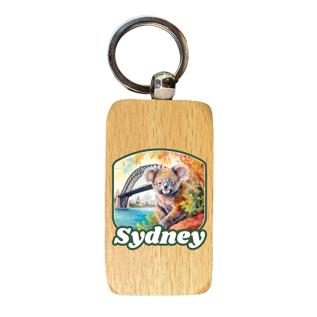 Sydney Australia Design C Souvenir 2.5x1-Inch Souvenir Wooden Keychain Image 1