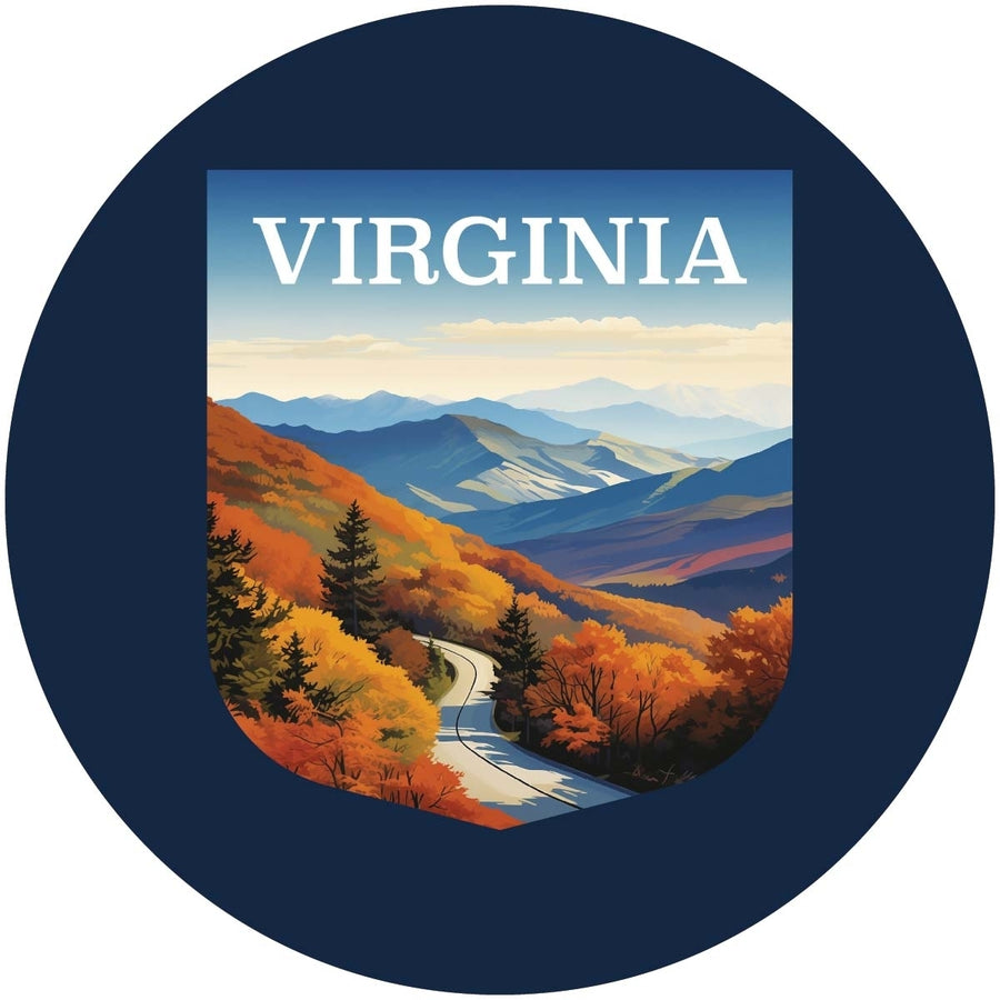 Virginia Design A Souvenir Round Fridge Magnet Image 1