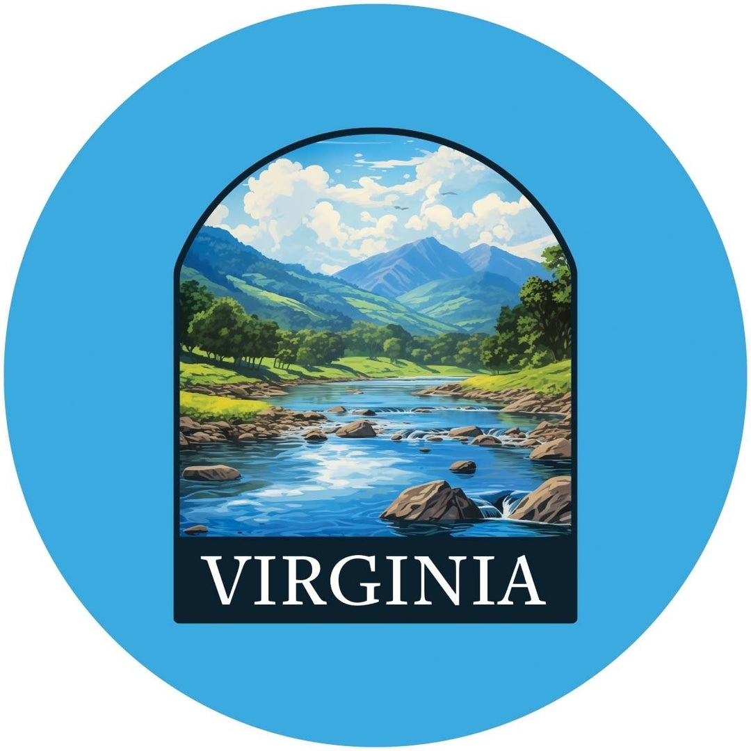 Virginia Design B Souvenir Round Fridge Magnet Image 1