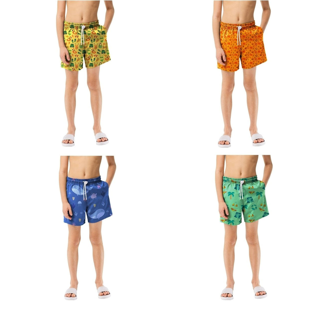 Boys Swim Trunk Shorts Quick Dry Lightweight Summer Swimsuit Random Style Image 1