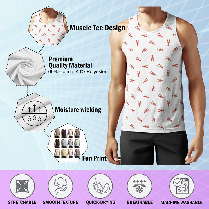 Mens Muscle Active Crew Neck Tank Tops Quick Dry Moisture Wicking 5-Pack Image 11