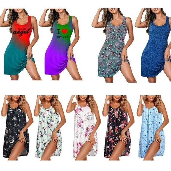 3-Pack Womens Soft Breathable Printed Camisole Sleep Shirt with Adjustable Straps Image 7