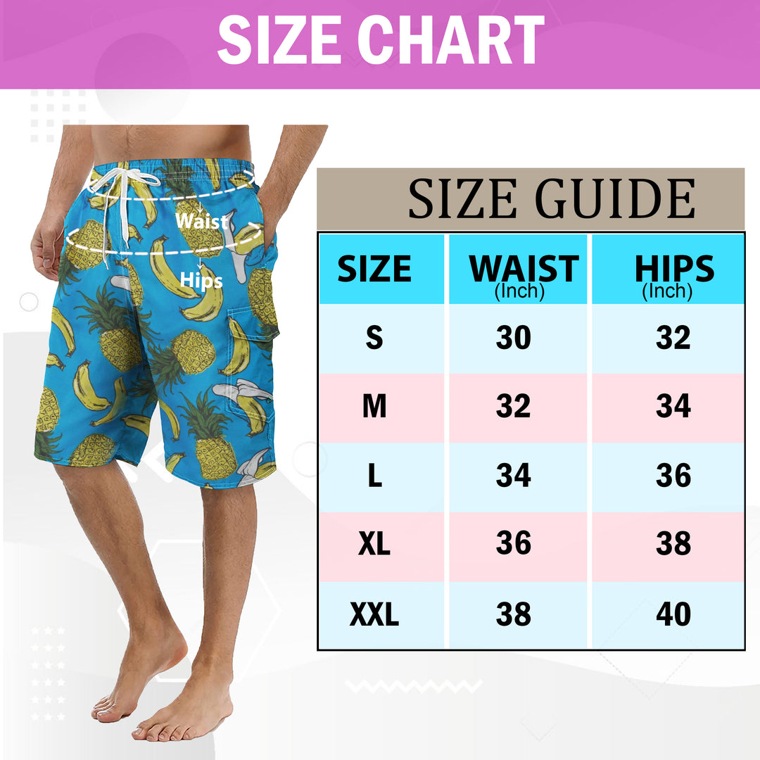 1-Pack Mens Quick Dry Printed Cargo Swim Shorts With Pockets Regular Flex Bathing Board Suits and Trunks Image 12