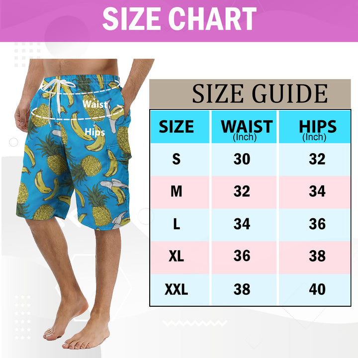 1-Pack Mens Quick Dry Printed Cargo Swim Shorts With Pockets Regular Flex Bathing Board Suits and Trunks Image 12