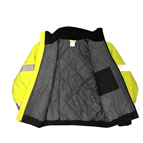 Radians SJ11QB-3ZGS Weatherproof Bomber Jacket Hi Viz Green Black Size L Image 4