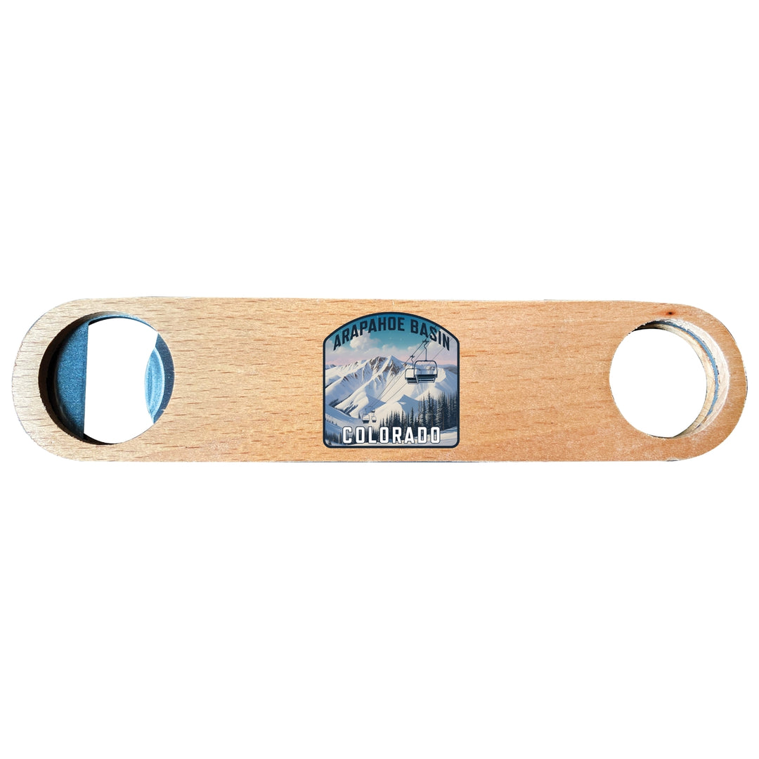 Arapahoe Basin Design B Souvenir Wooden Bottle Opener Image 1