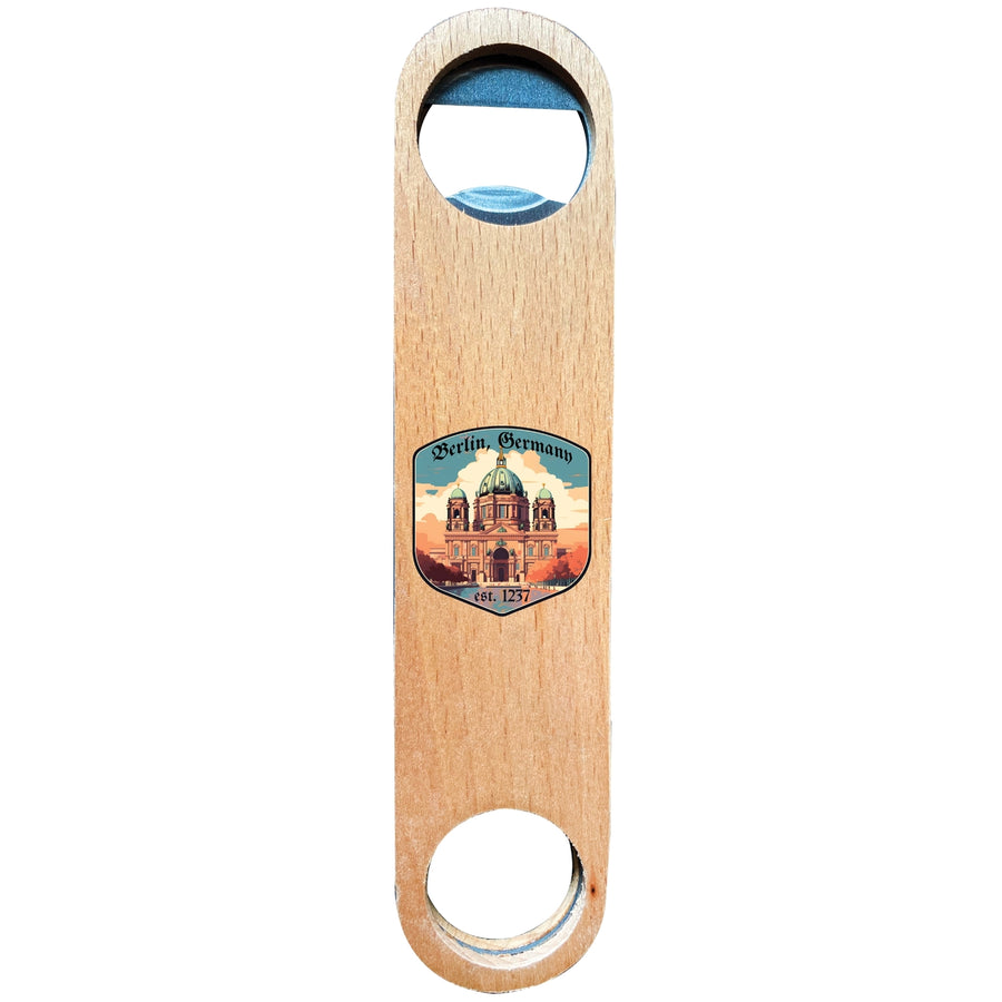 Berlin Germany Design B Souvenir Wooden Bottle Opener Image 1