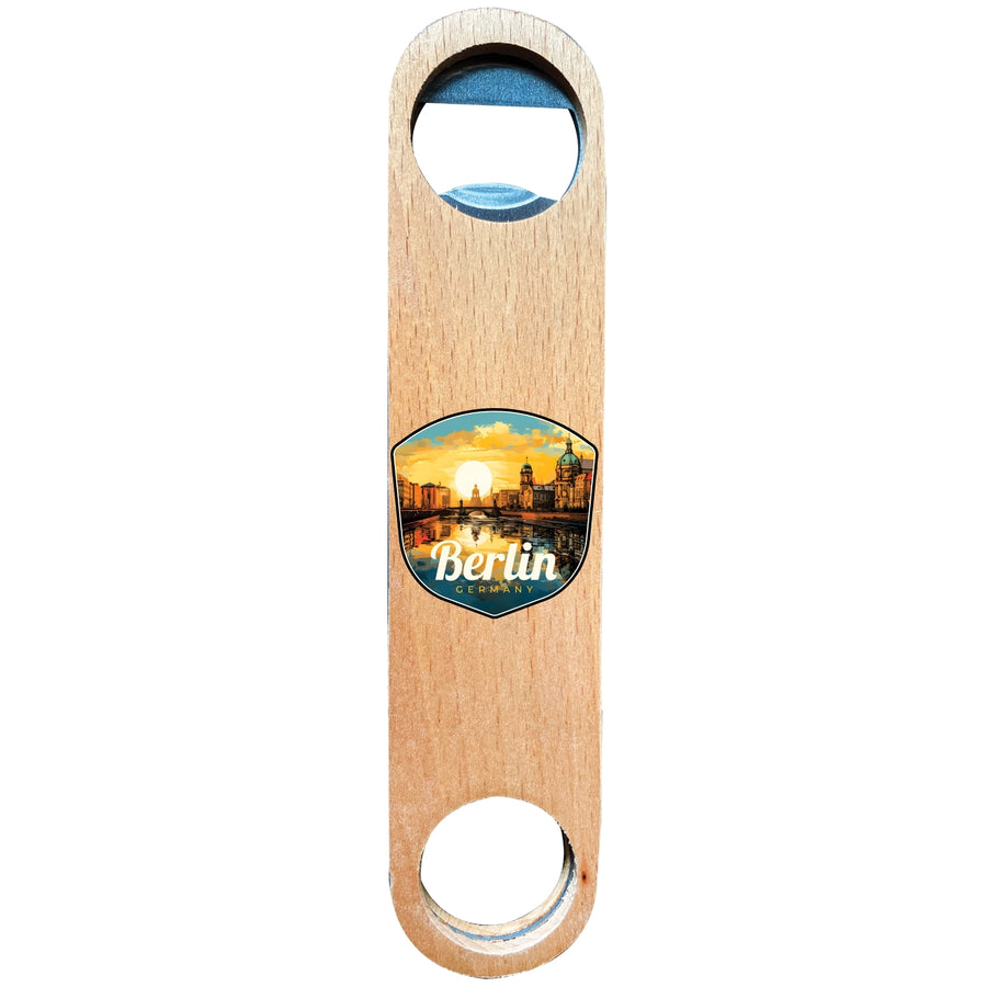 Berlin Germany Design C Souvenir Wooden Bottle Opener Image 1