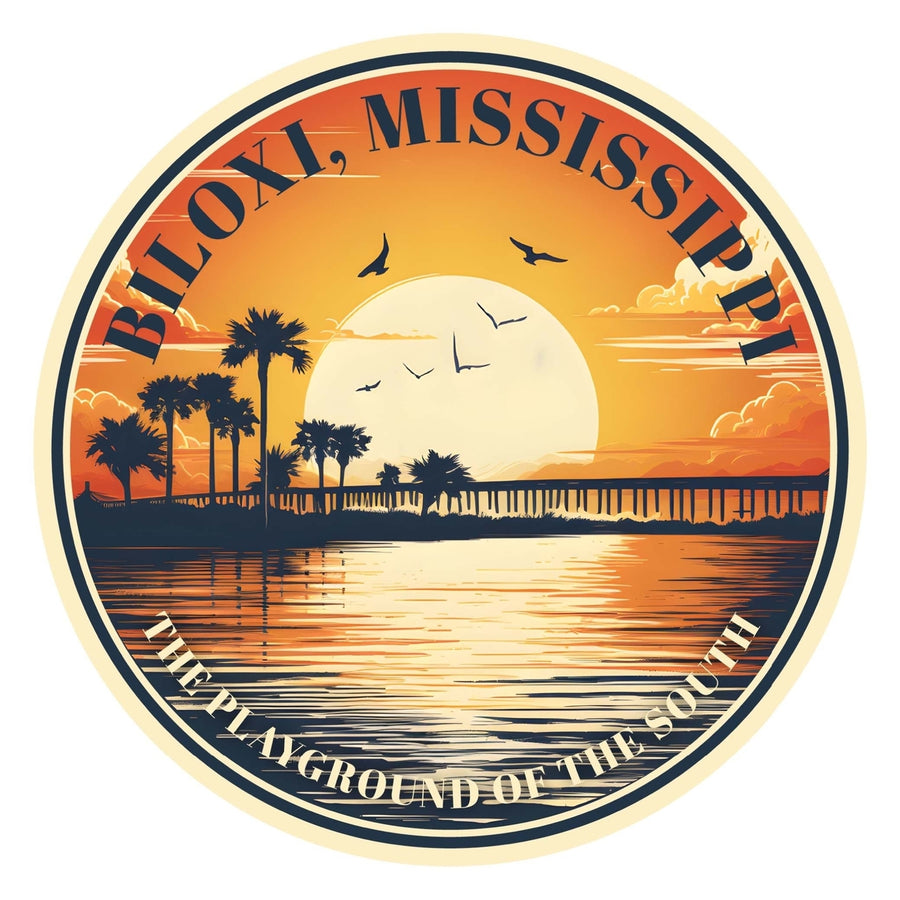 Biloxi Mississippi Design A Souvenir Die Cut Flat Magnet Image 1