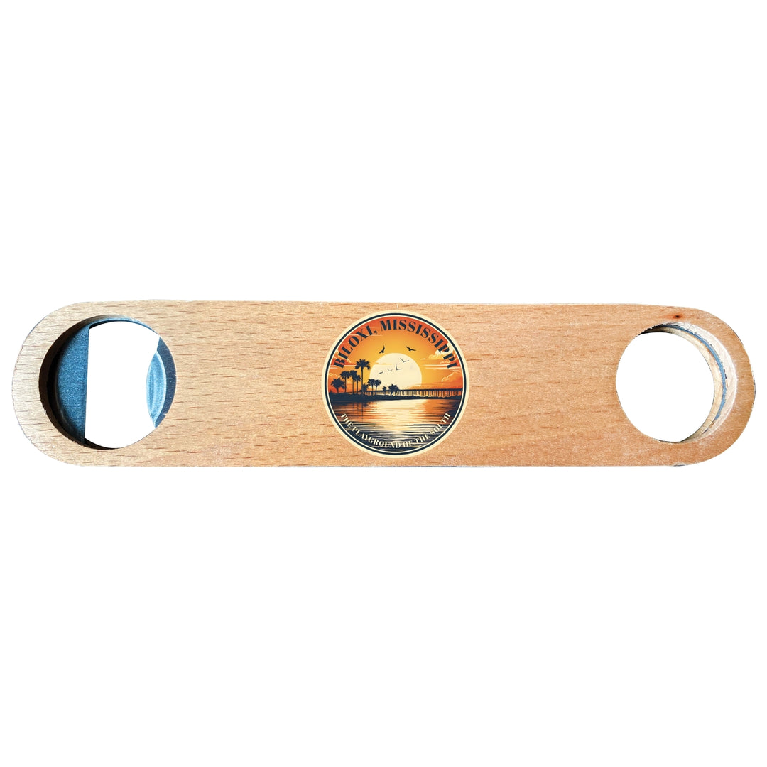 Biloxi Mississippi Design A Souvenir Wooden Bottle Opener Image 1