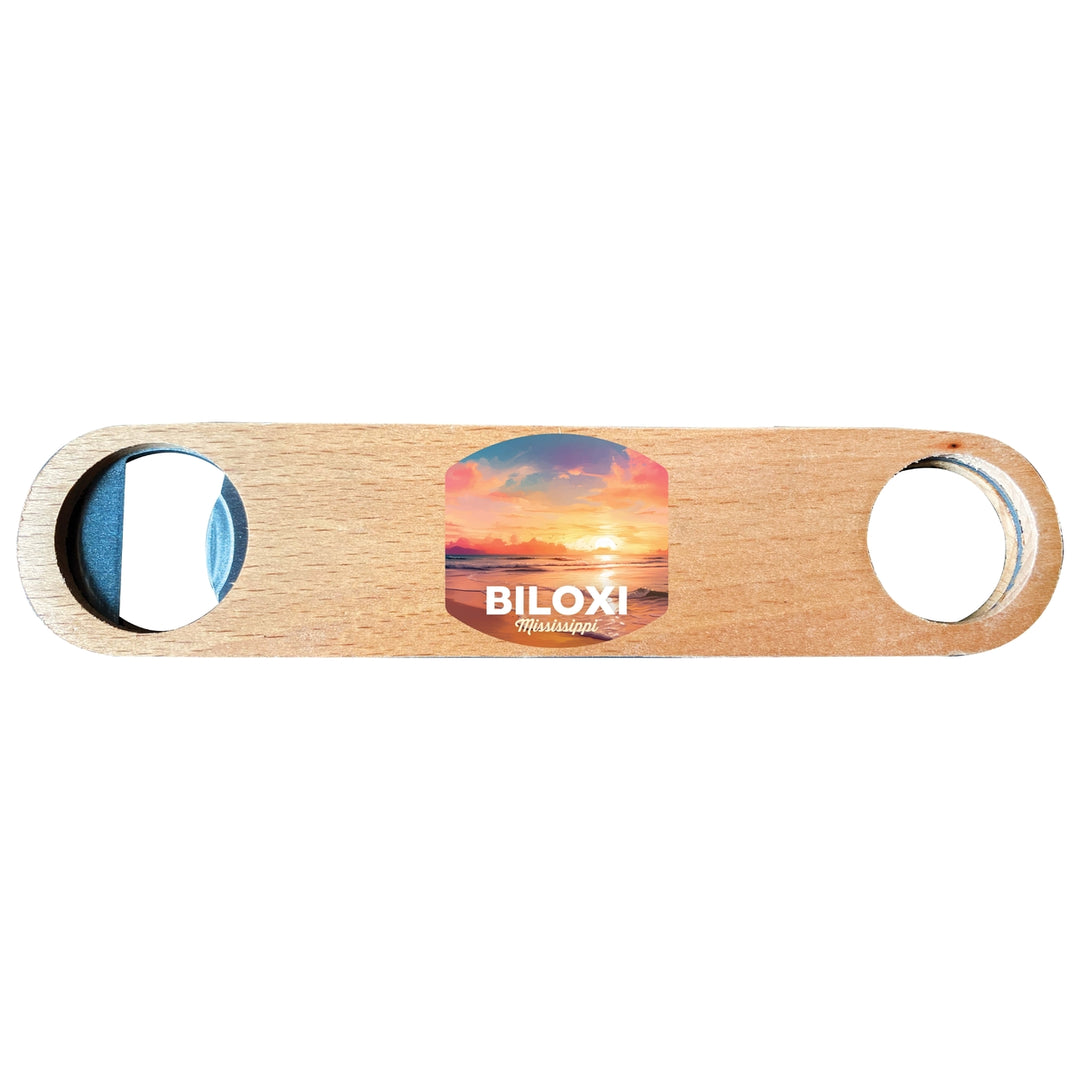 Biloxi Mississippi Design B Souvenir Wooden Bottle Opener Image 1