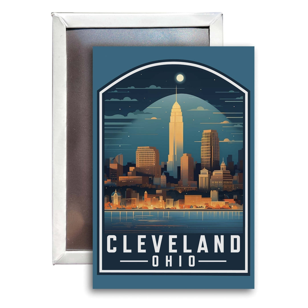 Cleveland Ohio Design A Souvenir Refrigerator Magnet 2.5"X3.5" Image 1