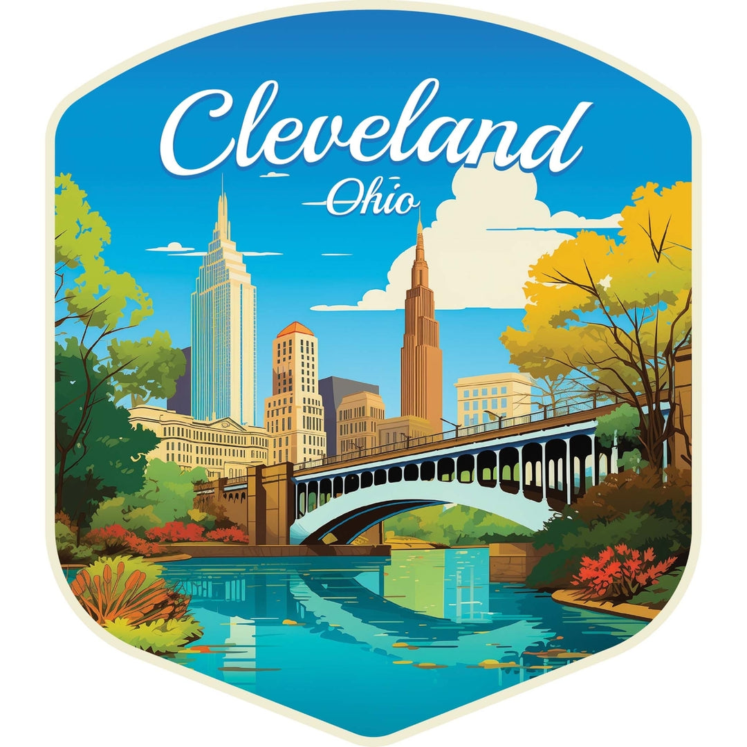 Cleveland Ohio Design B Souvenir Die Cut Flat Magnet Image 1