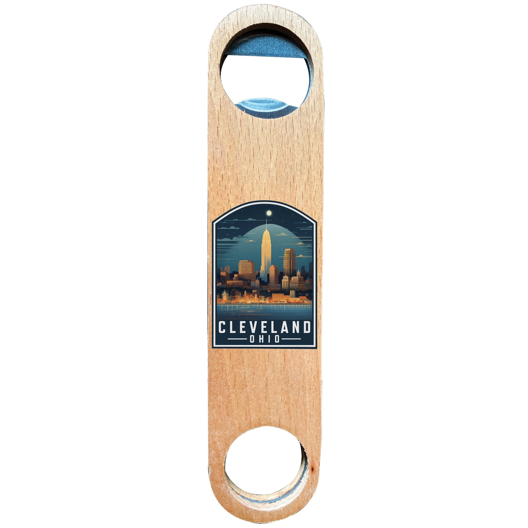 Cleveland Ohio Design A Souvenir Wooden Bottle Opener Image 1