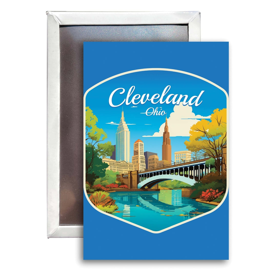 Cleveland Ohio Design B Souvenir Refrigerator Magnet 2.5"X3.5" Image 1