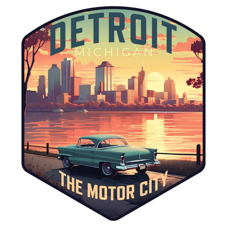 Detroit Michigan Design A Souvenir Die Cut Flat Magnet Image 1