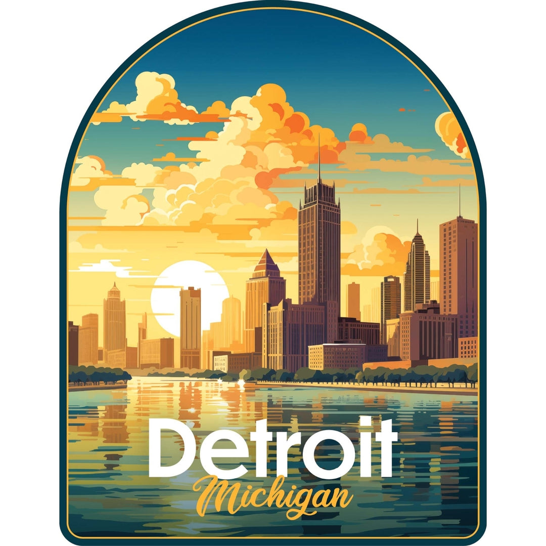 Detroit Michigan Design B Souvenir Die Cut Flat Magnet Image 1