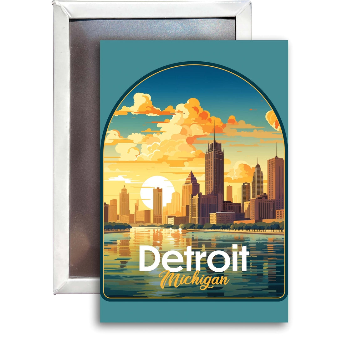 Detroit Michigan Design B Souvenir 2x3-Inch Fridge Magnet Image 1