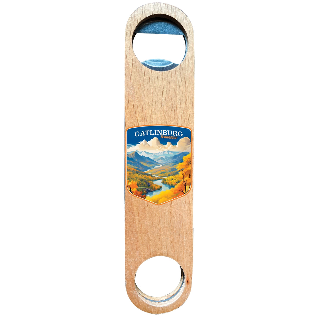 Gatlinburg Tennessee Design D Souvenir Wooden Bottle Opener Image 1