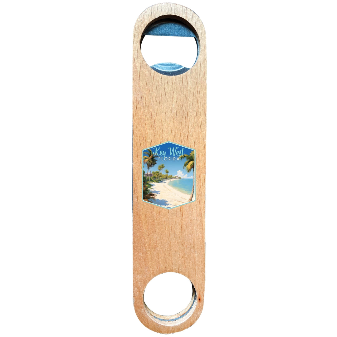 Key West Florida Design B Souvenir Wooden Bottle Opener Image 1