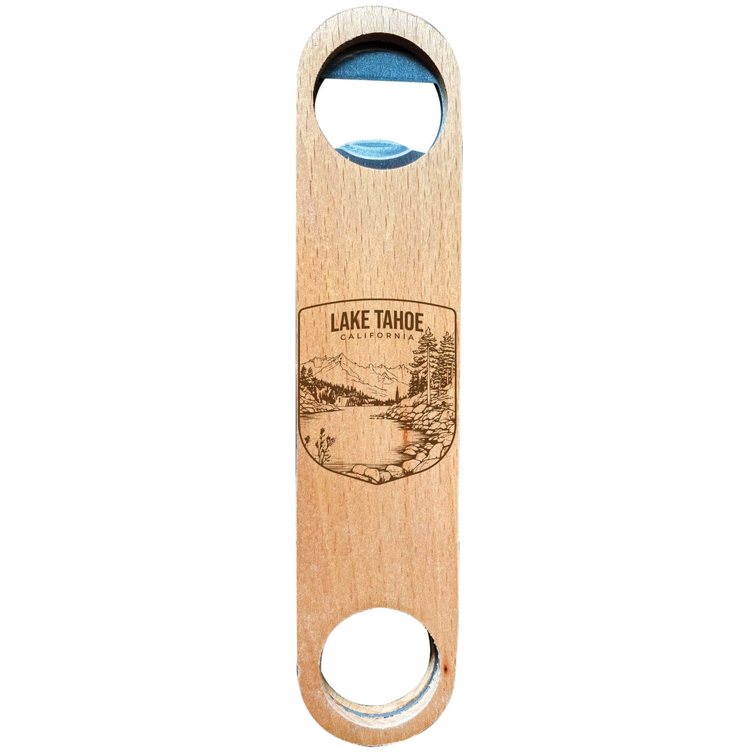 Lake Tahoe Califonia Souvenir Engraved Wooden Bottle Opener Image 1